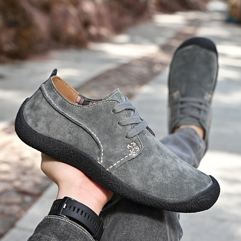 Boyce Suede Lace-Up Leather Shoes, view 9 - Elena Harper