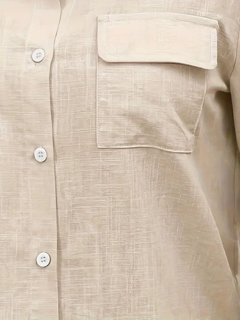 Athena - Cotton Shirt With Front Pockets
