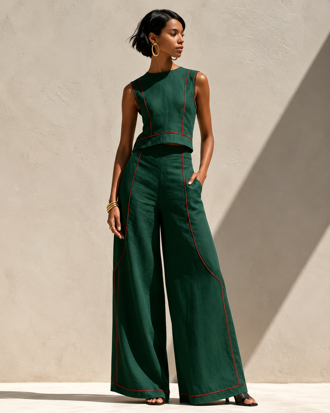 Bianca™ | Elegant White Co-ord Set with Wide Legs