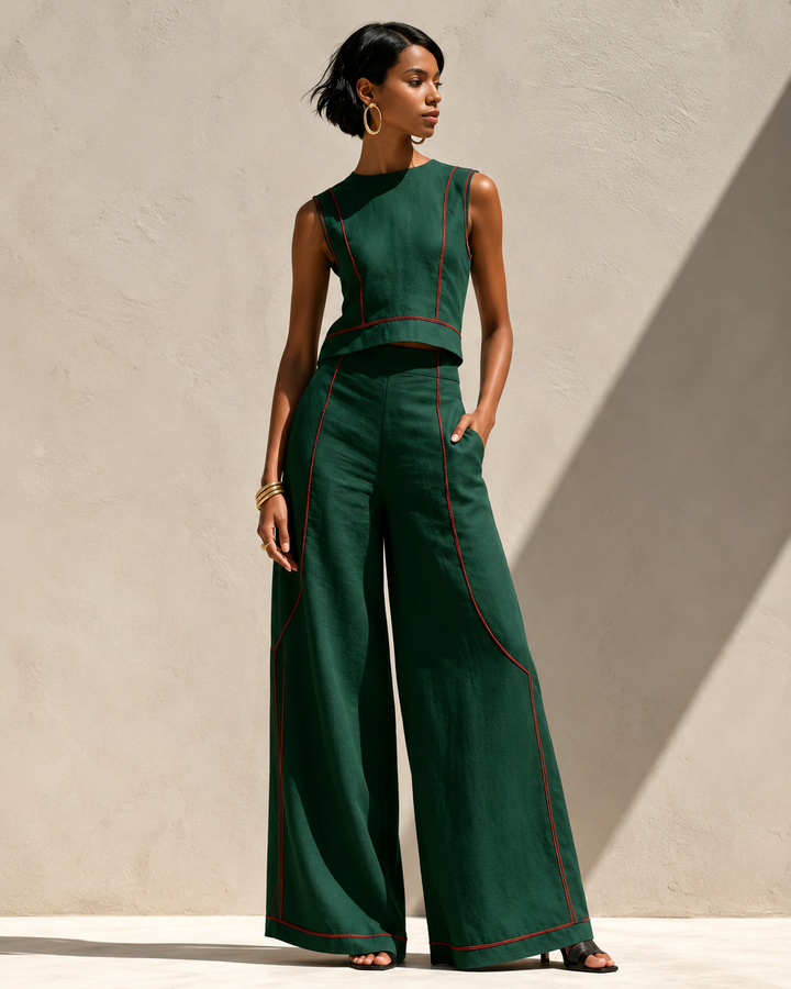 Bianca™ | Elegant White Co-ord Set with Wide Legs