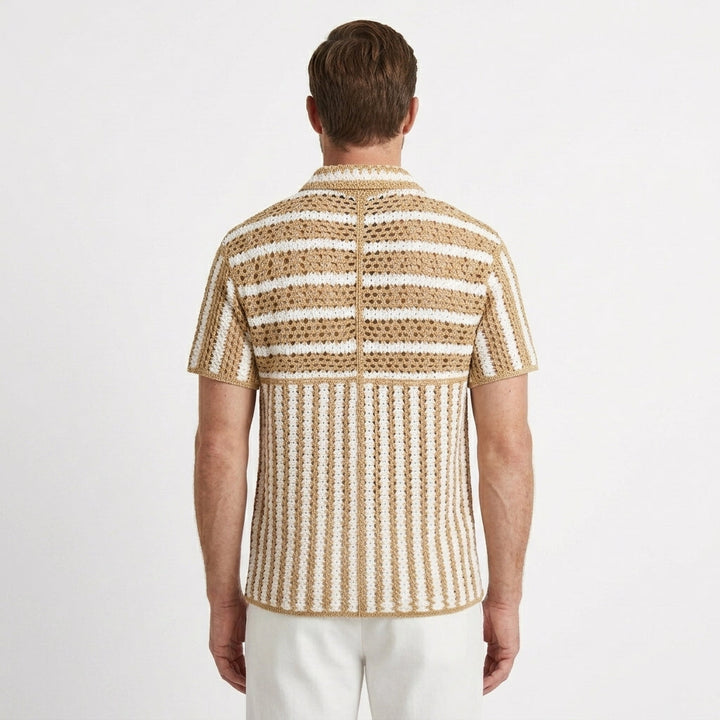 Loose Fit Flocked Knit Sweater For Men