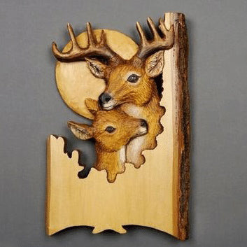 Carved Wooden Wall Decoration in Animal Shapes