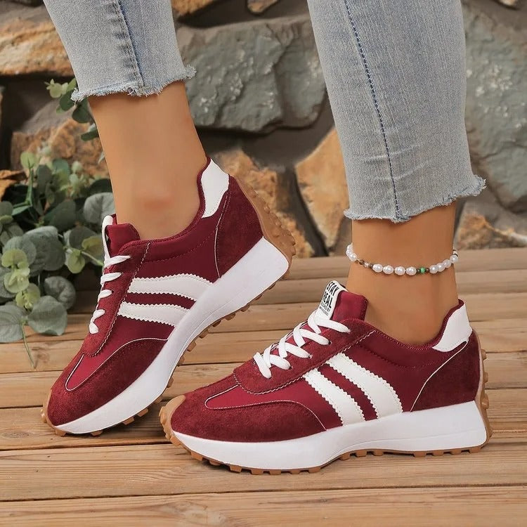 Annika Women's Retro Platform Chunky Sneakers with Lacing - Elena Harper