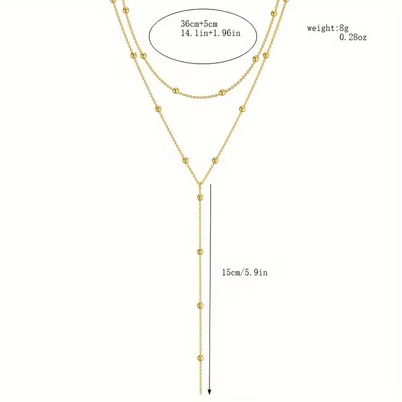 Rice Pearl and Fringe Necklace - Elegant and Delicate