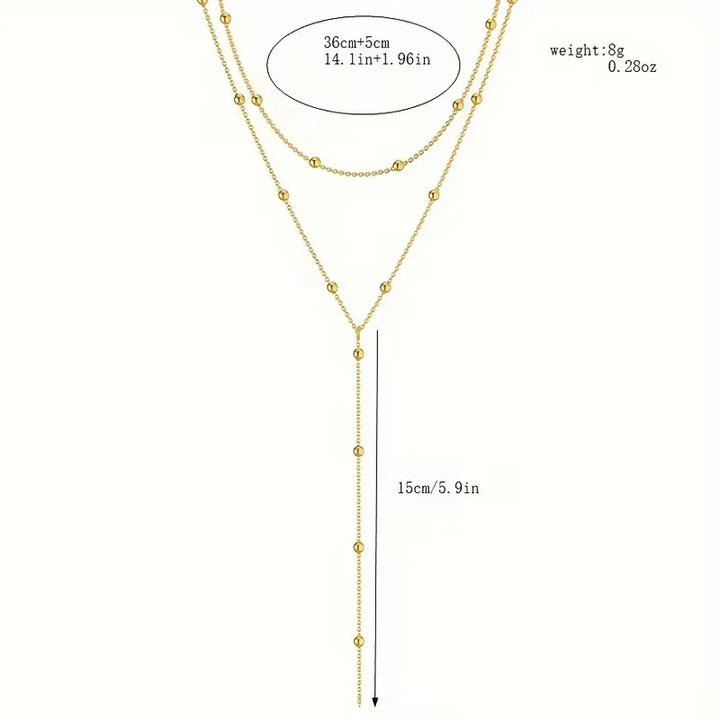 Rice Pearl and Fringe Necklace - Elegant and Delicate