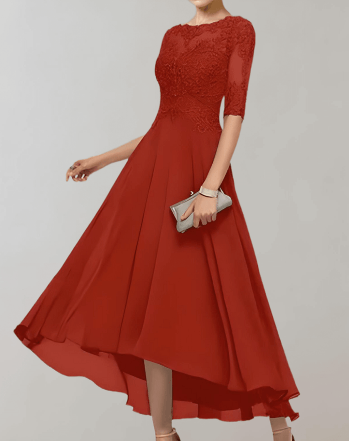 Lace Sleeve Maxi Dress Wedding Guest, view 9 - Elena Harper