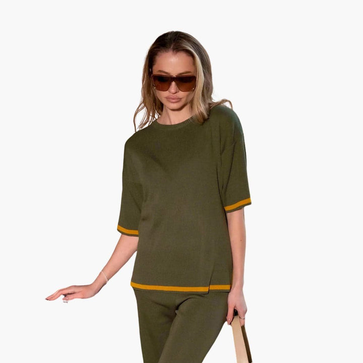 Celine | Casual and Chic Knit Set with Short Sleeves