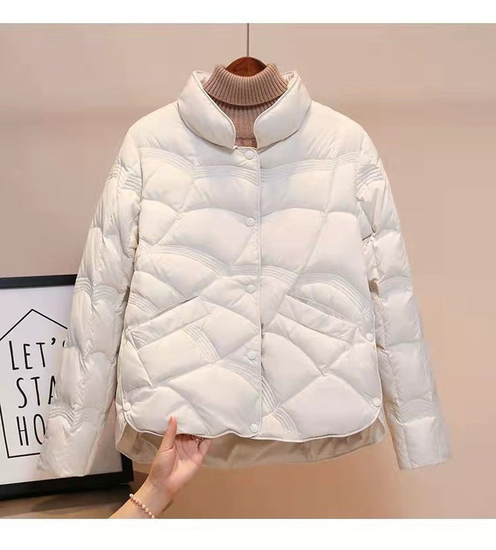 Premium Lightweight Quilted Jacket for Women – Stylish High Collar Coat