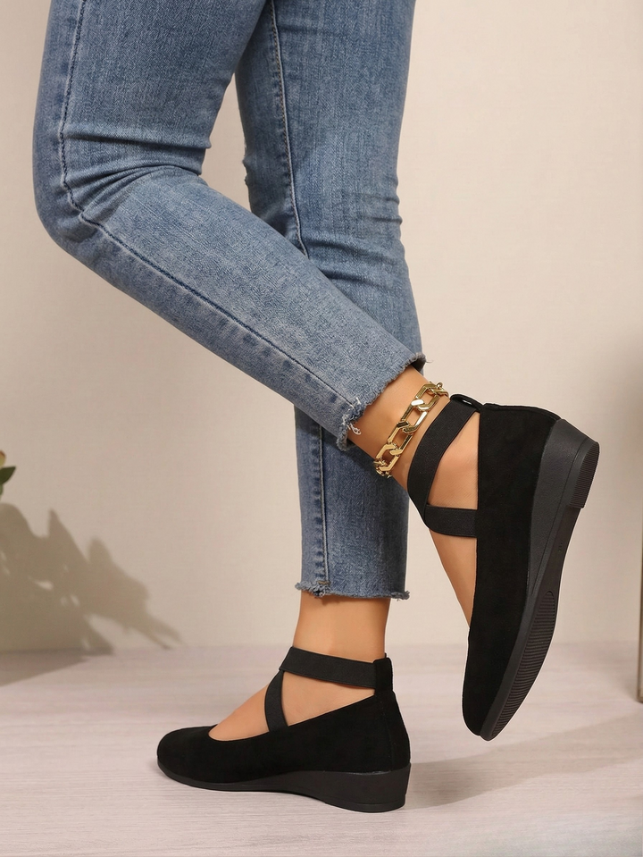 Madeleine Closed and Comfortable Wedge Shoes, view 4 - Elena Harper