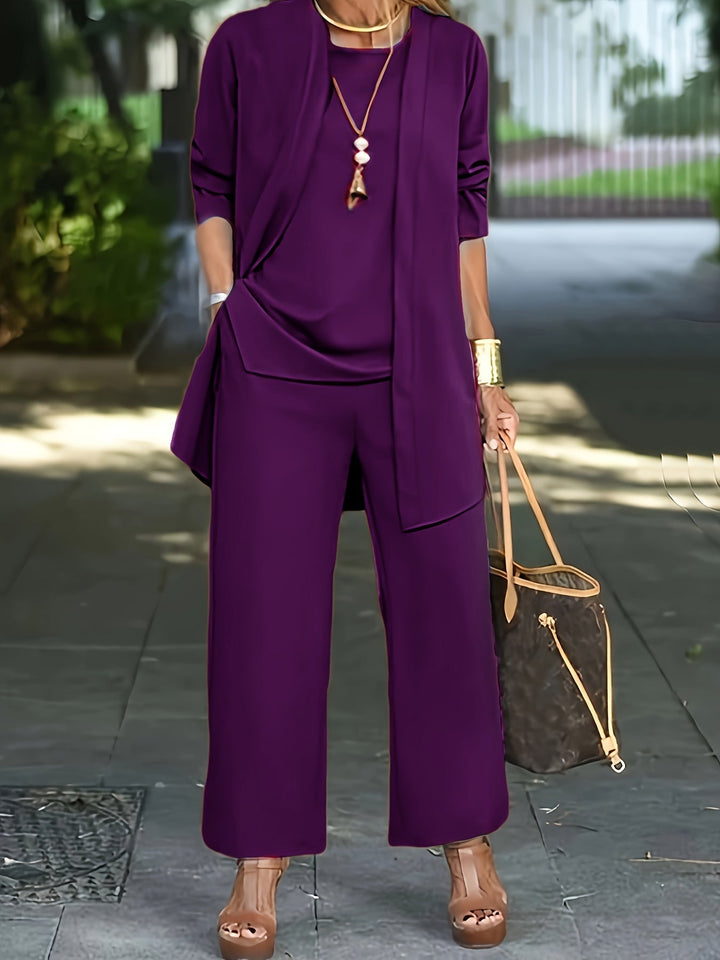 Cilla™ | Chic three-piece set in solid color