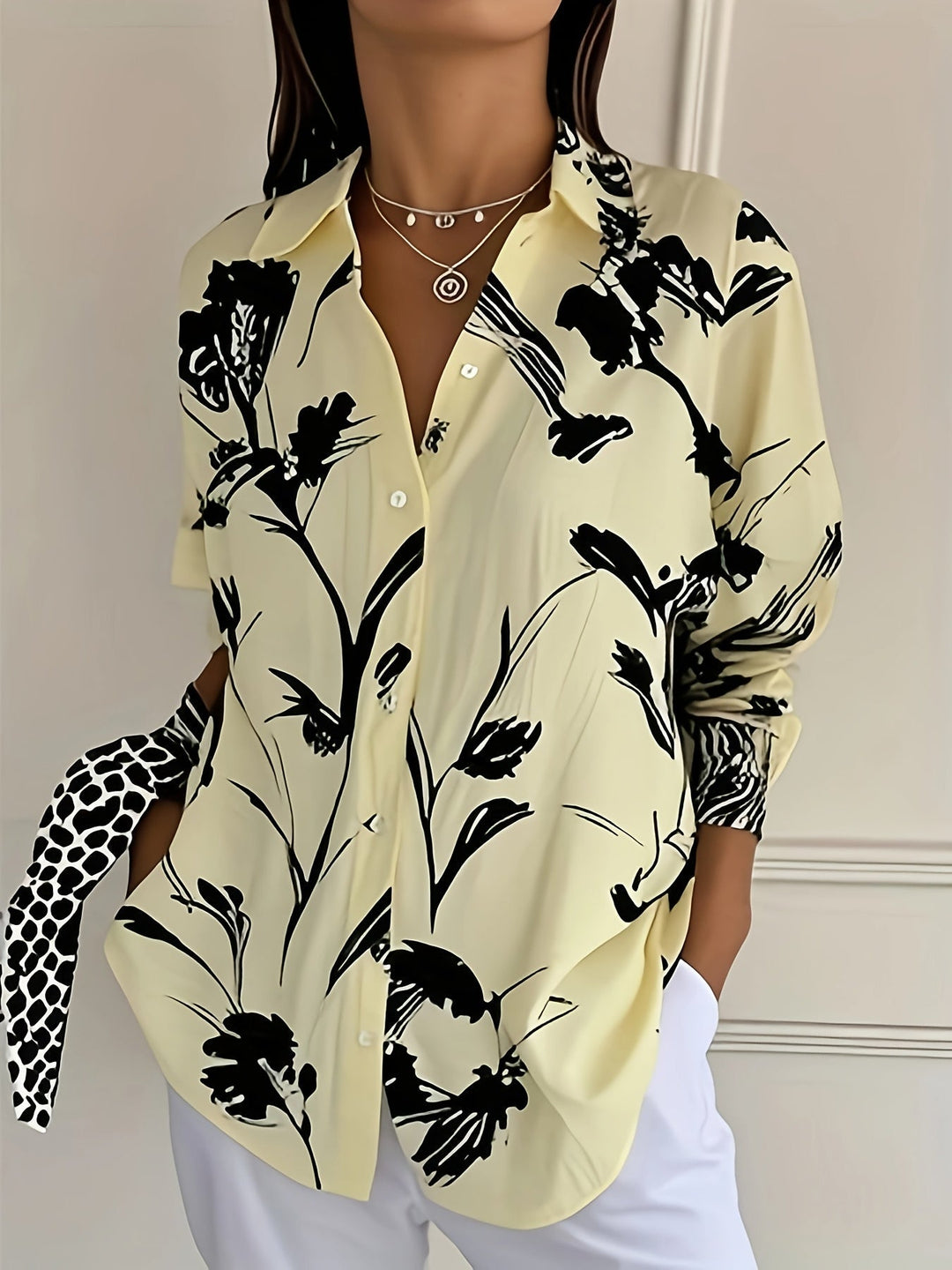 Ulka - Floral Print Long Sleeve Shirt
