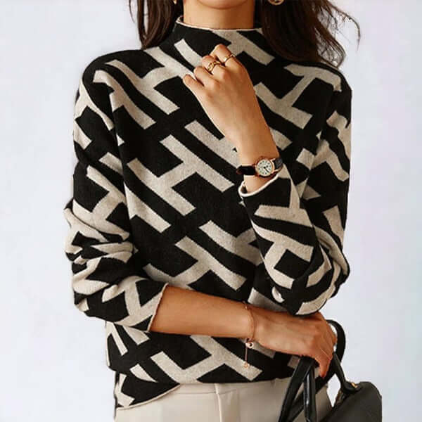 Women's Geometric Knitted Top