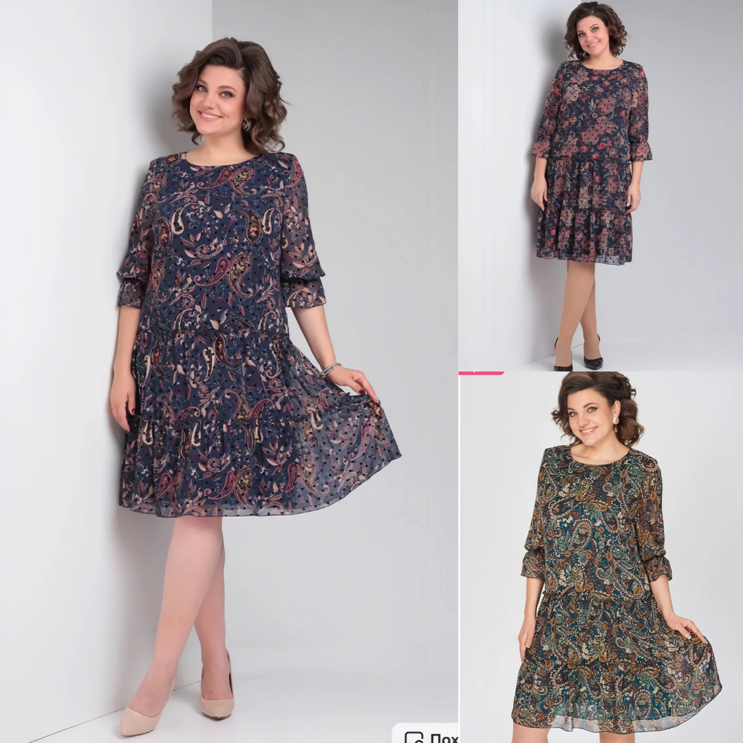 Harlee Airy Printed Dress for Sunny Days, view 4 - Elena Harper