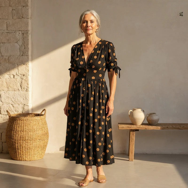 Bellamy - V-Neck Dress with Dots