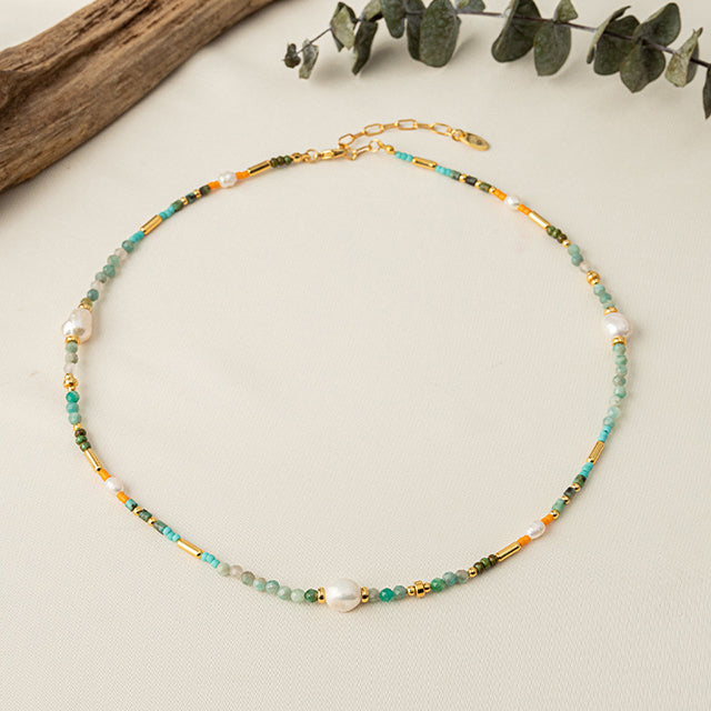 Bohemian Colorful Bead Necklace, view 2 - Elena Harper