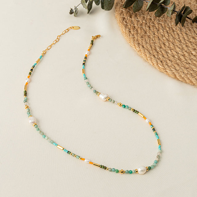 Bohemian Colorful Bead Necklace, view 5 - Elena Harper