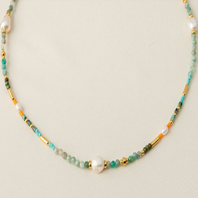 Bohemian Colorful Bead Necklace, view 4 - Elena Harper