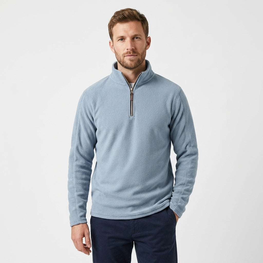 FLEECE ZIP HENLEY SWEATSHIRT FOR MEN