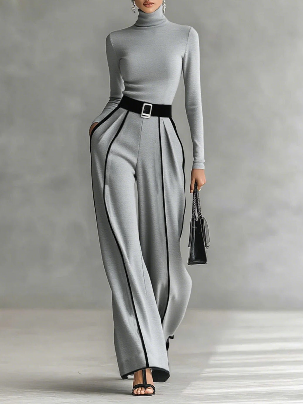 Glaizen Top & Wide Pants Set, view 2 - Elena Harper