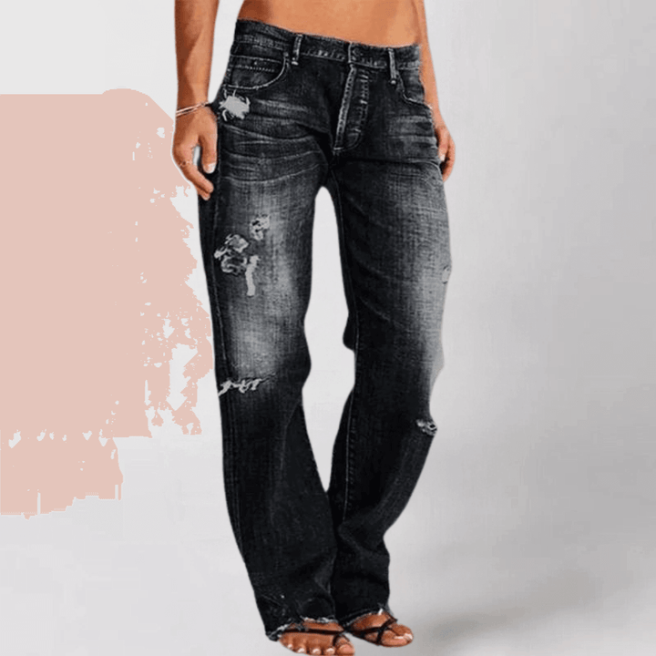 Women's Mid-Rise Bootcut Stretch Jeans, view 3 - Elena Harper