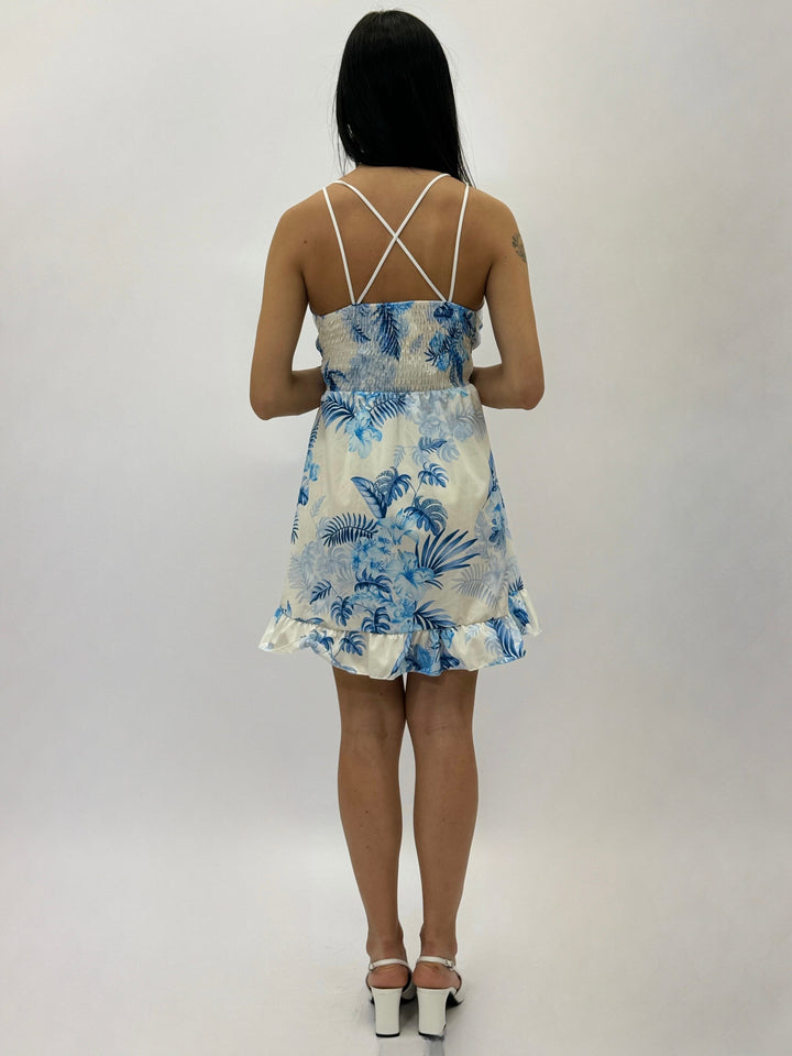 Carien™  |  Dress Crossed Straps Print