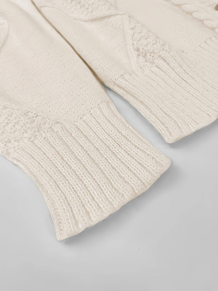 Aurélie - Elegant Twisted Knit Cardigan V-Neck