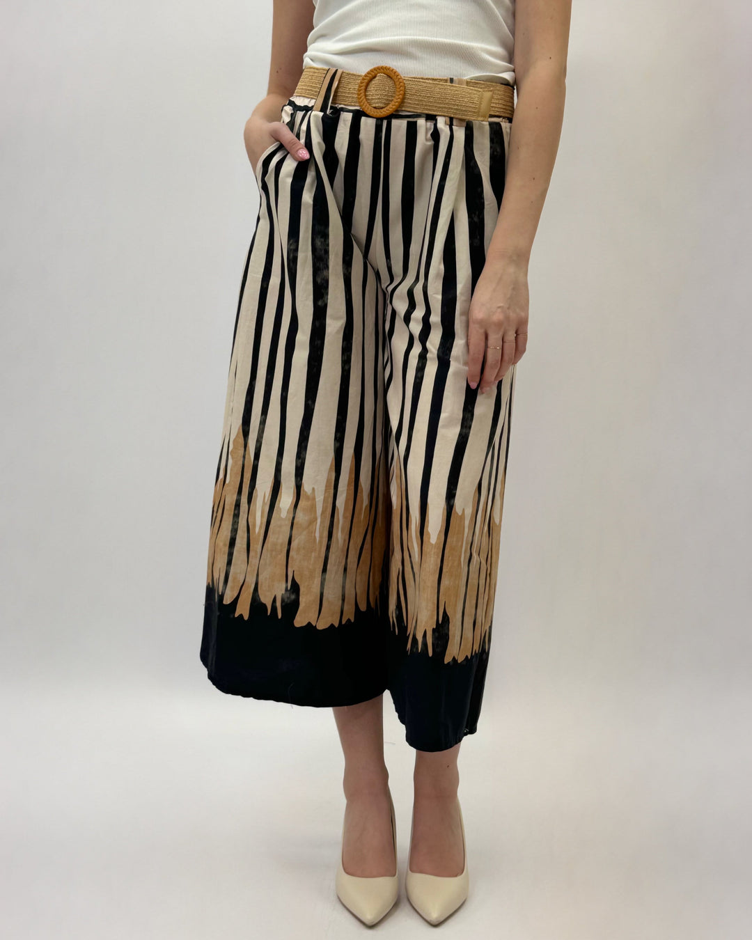 Talita™  |  Striped Trousers Belt Detail