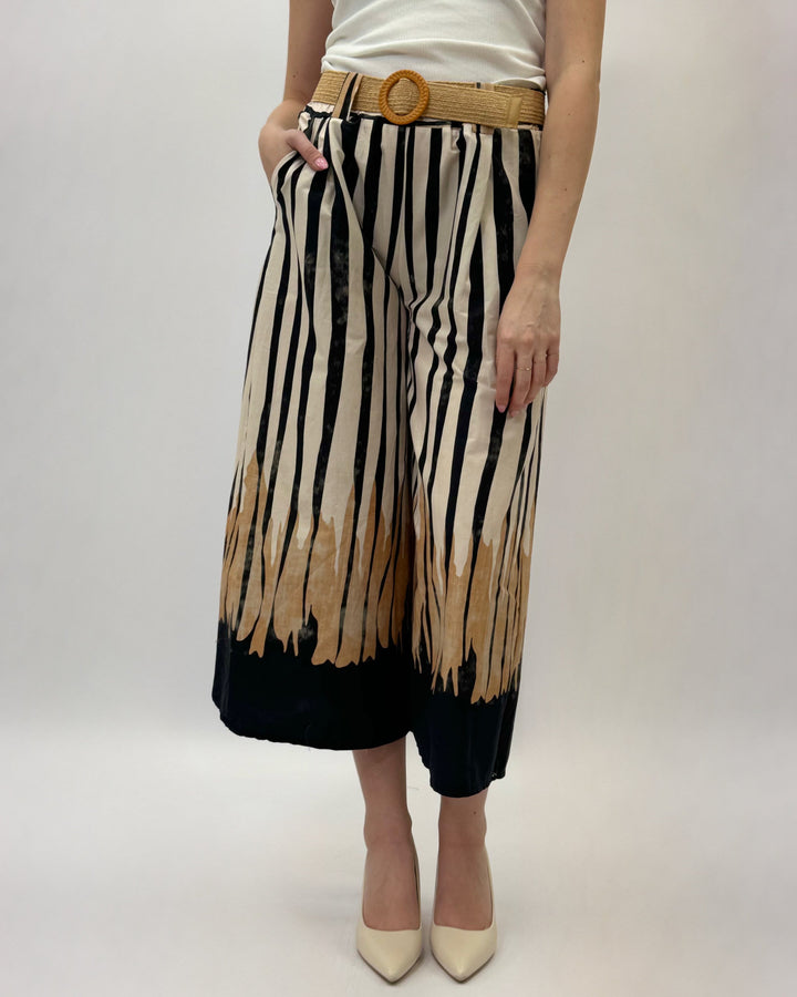 Talita™  |  Striped Trousers Belt Detail