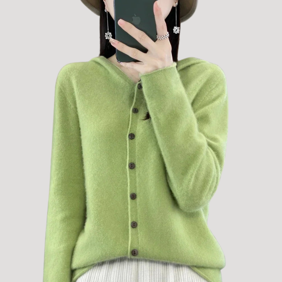 Women's Hooded Buttoned Cardigan