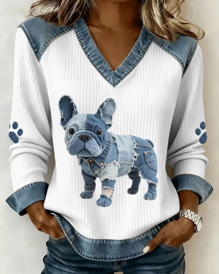 Dax™ | Comfortable Sweater with Animal Patchwork Print