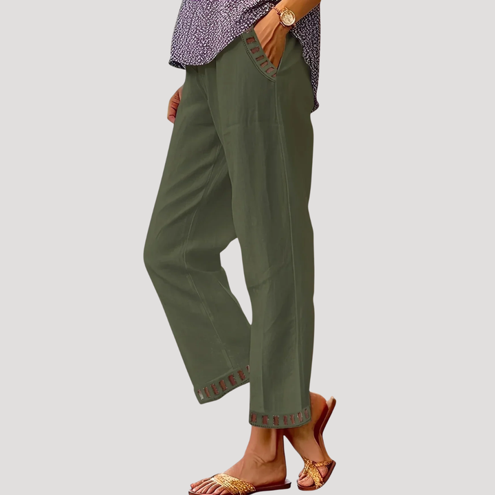 Women's Comfort Straight Pants with Pockets