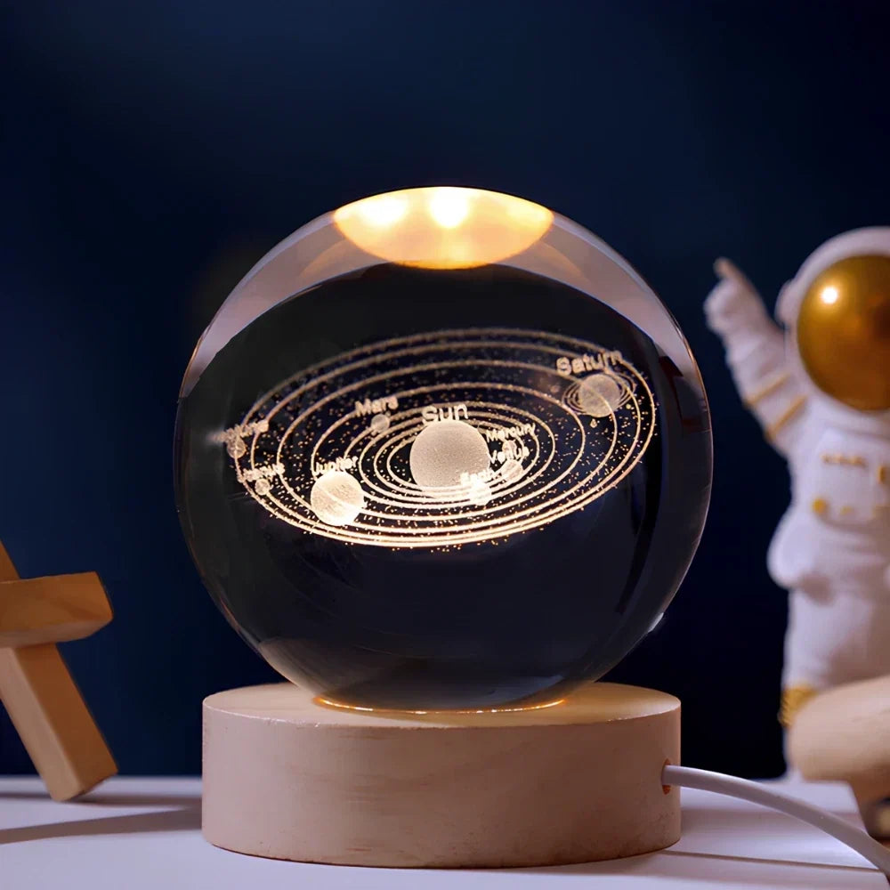 Glowing Crystal Ball with 3D Engraving Night Light