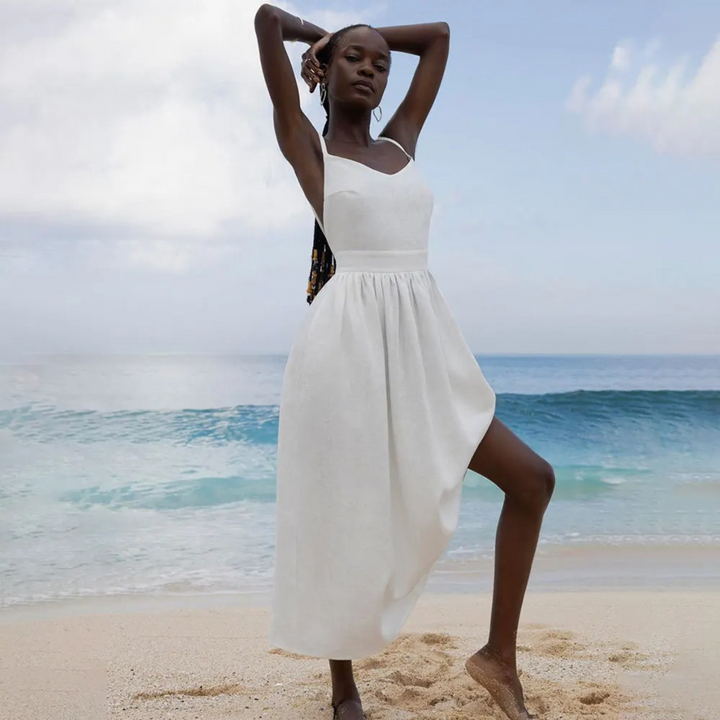 Amara - Elegant Tie-Shoulder Dress