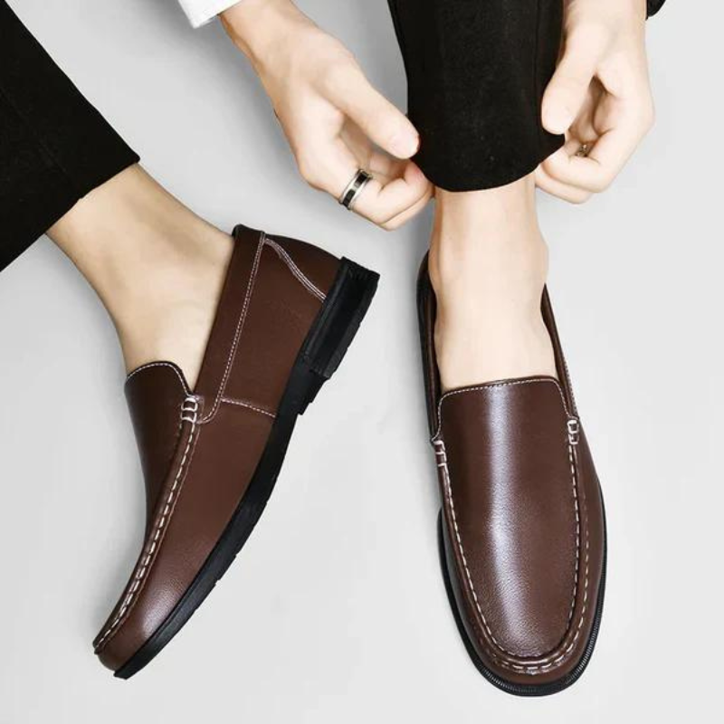 Men's Slip-On Loafers with Contrast Stitching