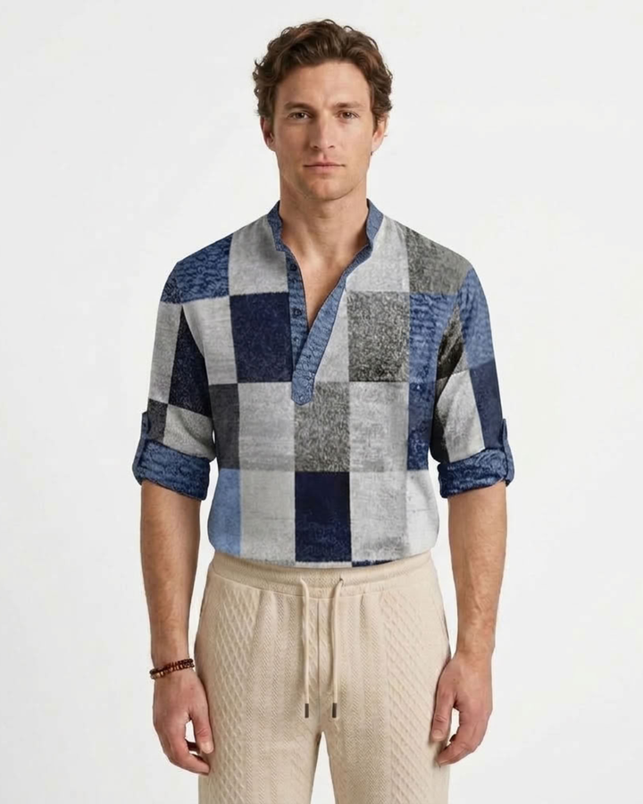 Textured Polo with 3D Print, view 6 - Elena Harper