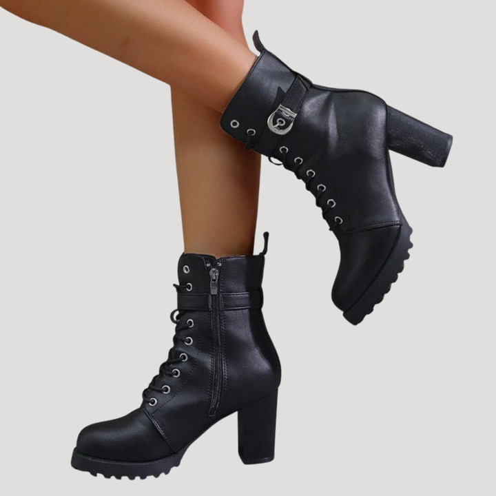 Women's Block Heel Lace-Up Ankle Boots