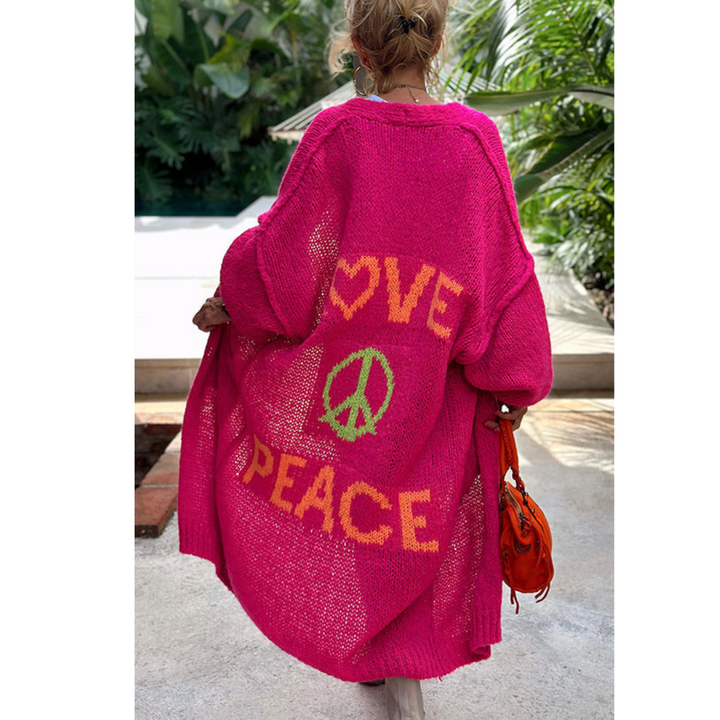 Women's Hippie Vibe Peace Cardigan - Express Your Style & Love
