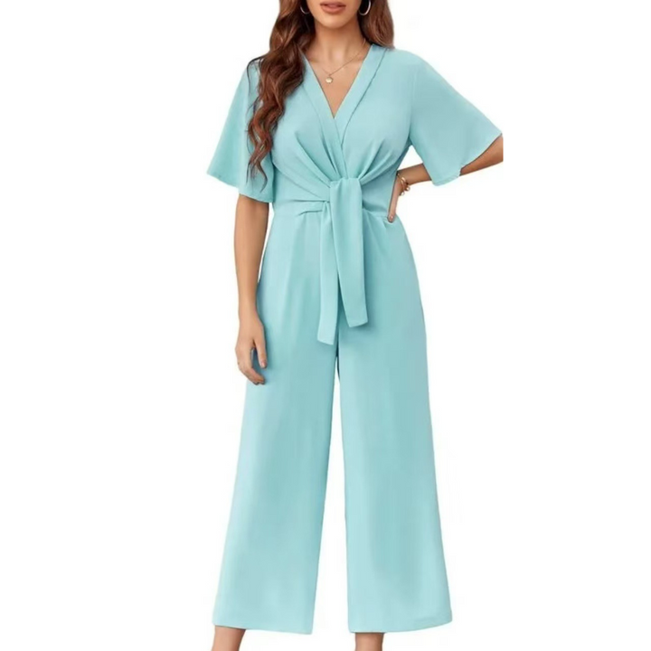 Gabriella Elegant Summer Tie Knot Jumpsuits, view 6 - Elena Harper