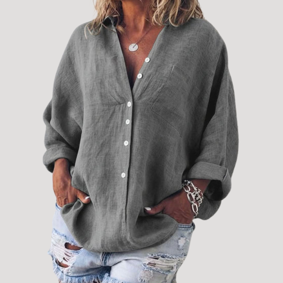 Fluid Women's Blouse with Button Detail