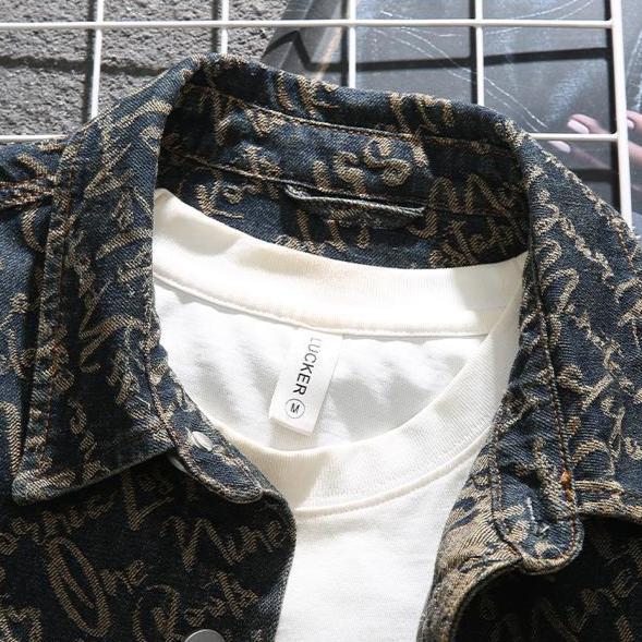 Godfrey Denim Jacket with Bible Verse, view 6 - Elena Harper
