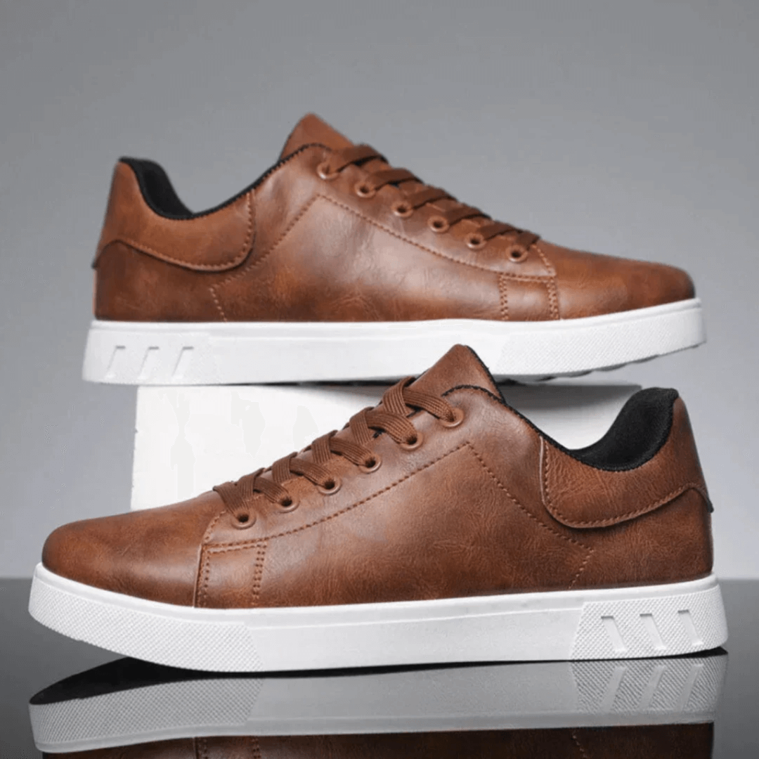 Ludion Leather Sneakers with Classic Lace Design, view 6 - Elena Harper