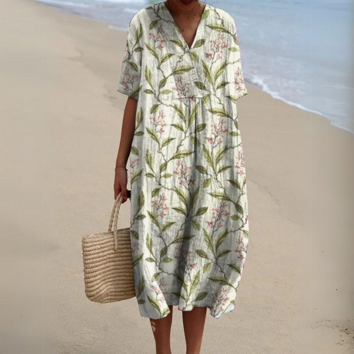 Lora Colorful Floral Summer Dress, view 10 - Elena Harper