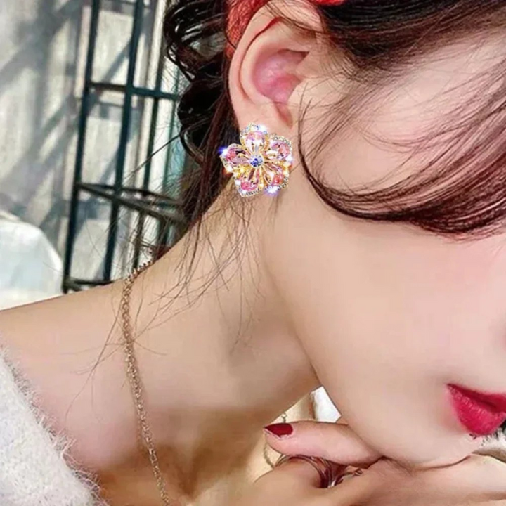 Multicolored Zirconium Earrings in Sterling Silver, view 3 - Elena Harper