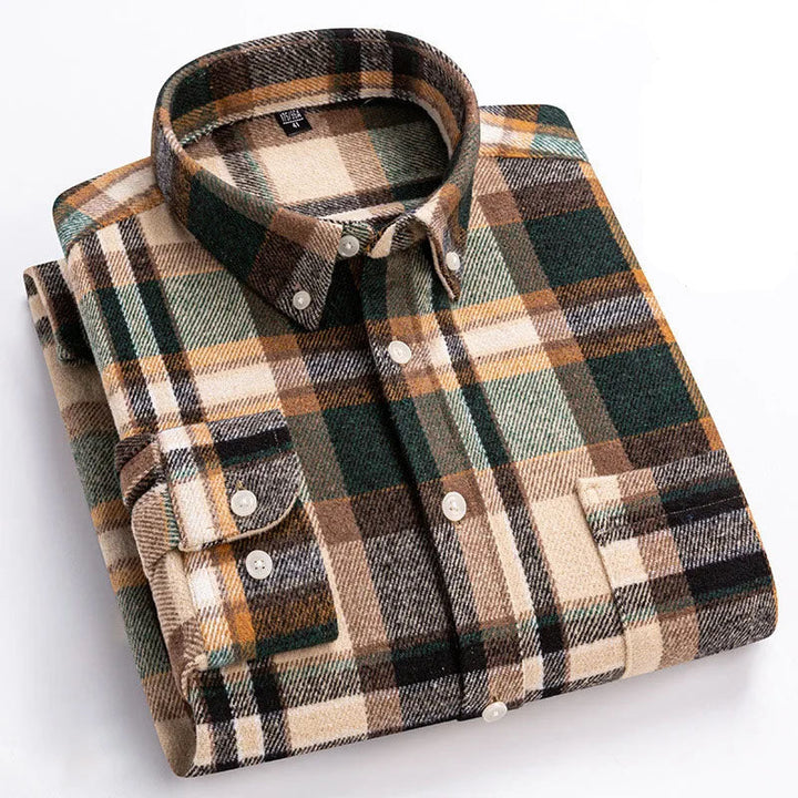 Laurent Monaco Cosy Flannel Check Shirt for Men, view 8 - Elena Harper