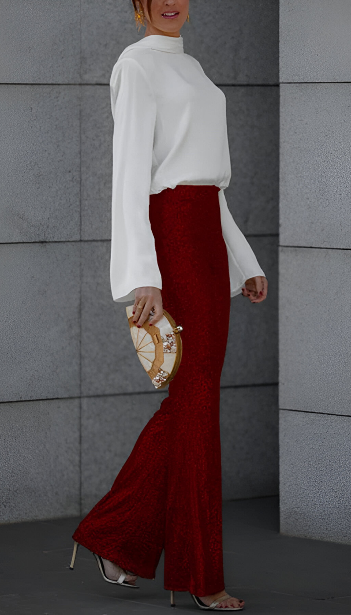 Zari™ | Elegant Sequin Flared Pants
