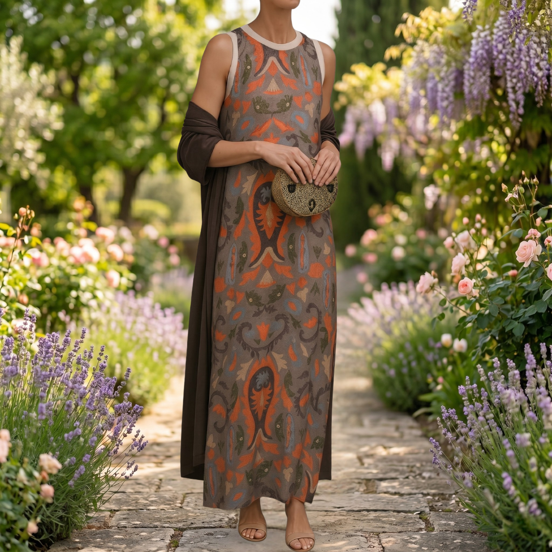 Daniela™  |  Printed Long Dress Waistcoat