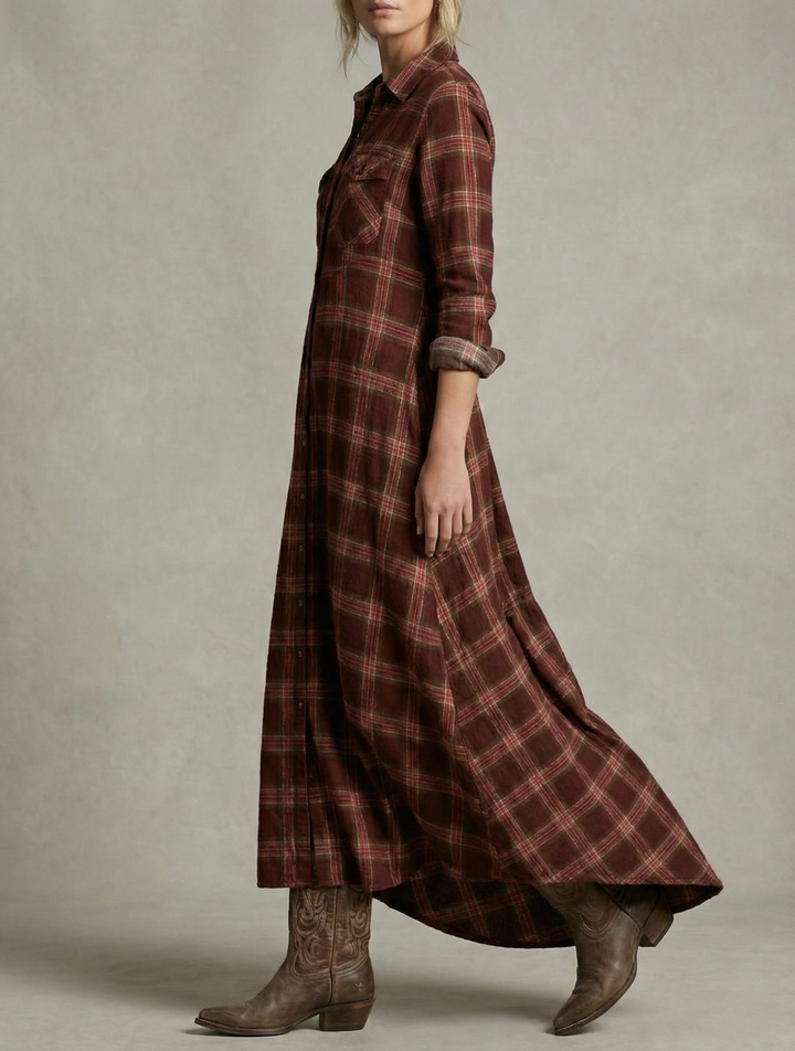 Rosa™  |  Emerald Check Shirt Dress
