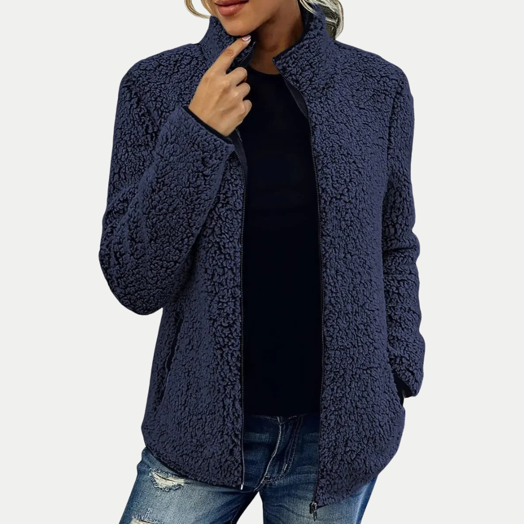 Women's Zip-Up Jacket with Textured Pattern