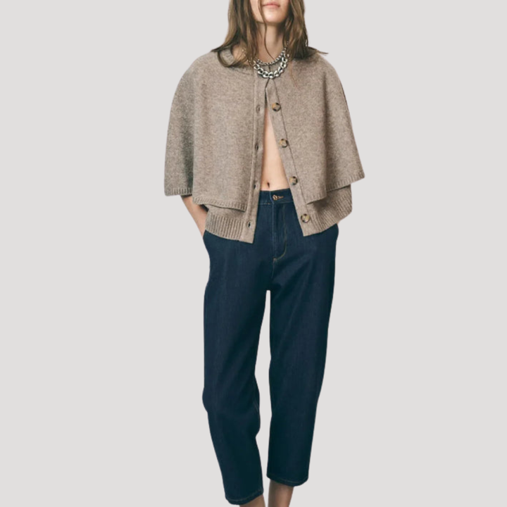 Buttoned Women's Cardigan Cape
