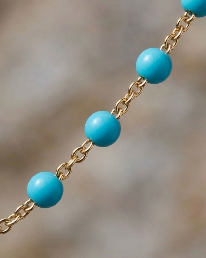 Golden Chain Necklace with Colorful Stones for Men
